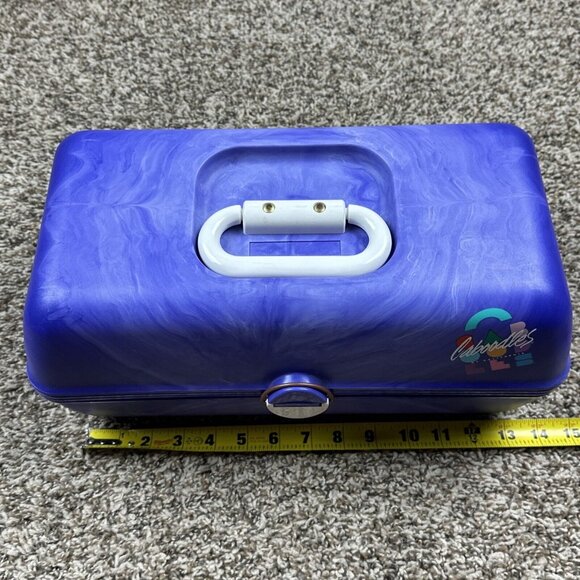 Vintage Caboodles Purple Swirl Model 2630 USA 3 Tier Mirror Makeup Pageant Case - Picture 7 of 9
